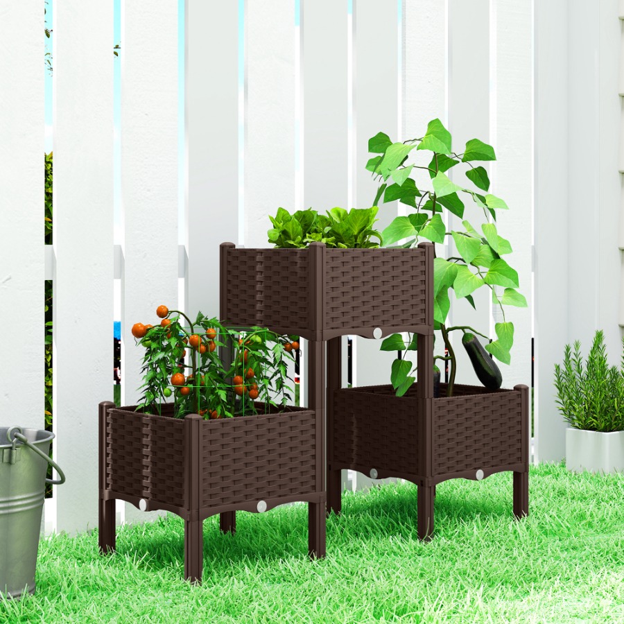 Self-Watering Planter - Kunststoff-Hochbeet mit Beinen, selbstbewässernde, erhöhte Pflanzkästen