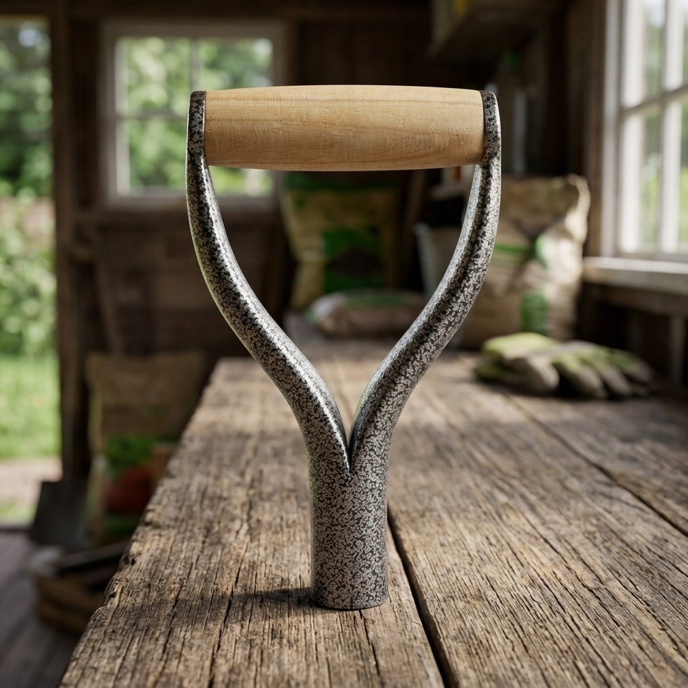 Spade Digging Fork - 1 Stück Silberner Y-Grip-Schaufelgriff, rutschfester Eisenspitzengriff,