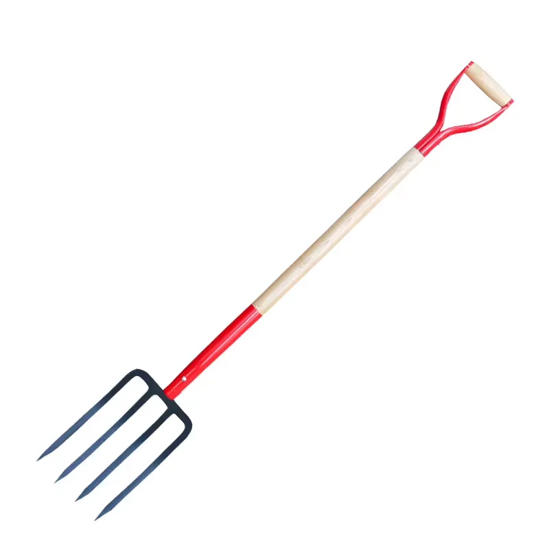 Spade Digging Fork - Vierzahnige Stahlgabel für Landwirtschaftliche Bodenbearbeitung, Bodenlockerung