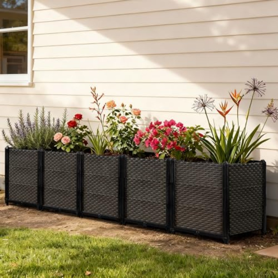 Self-Watering Planter - Selbstbewässernder Hochbeet-Pflanzkasten für Terrasse, Balkon, Deck;