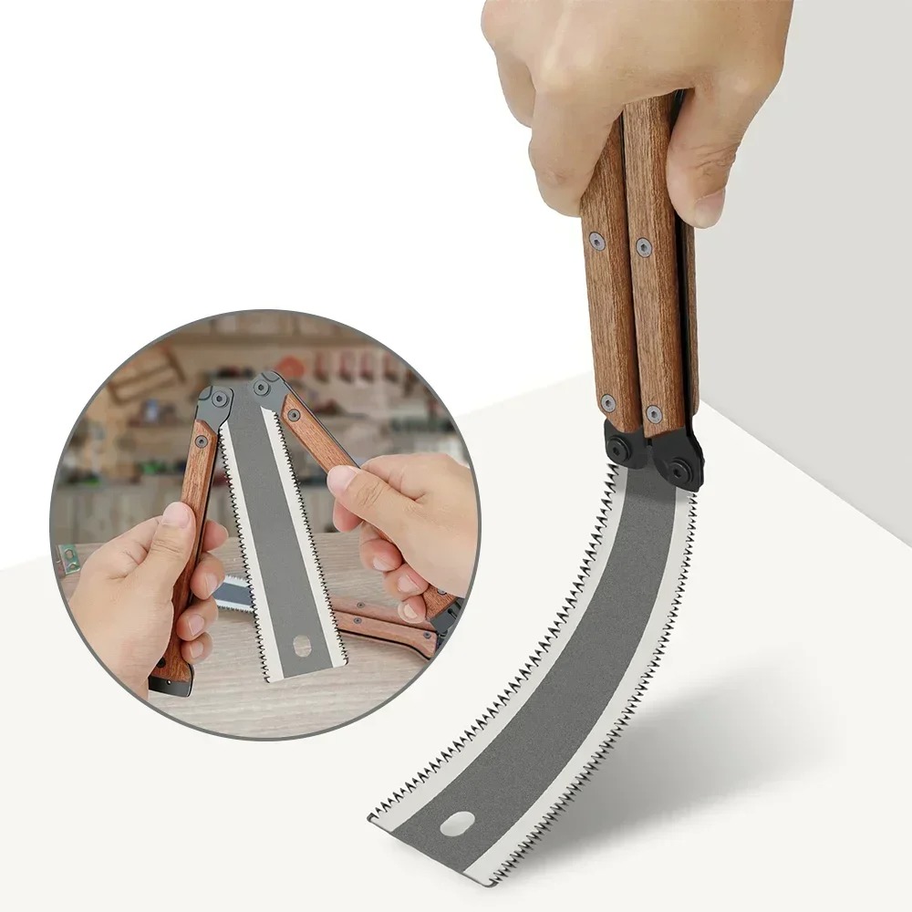 Gardening Hand Tools Japanese - Japanische Doppelklingen-Klappsäge mit Holzgriff für Holzarbeiten,