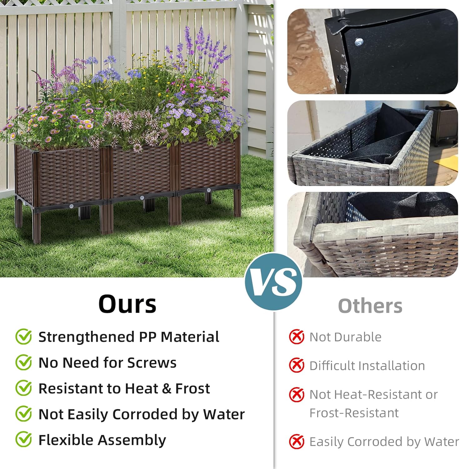 Outdoor-Garten-Rattan-Pflanzge – Self-Watering Planter Bewertung und Preis